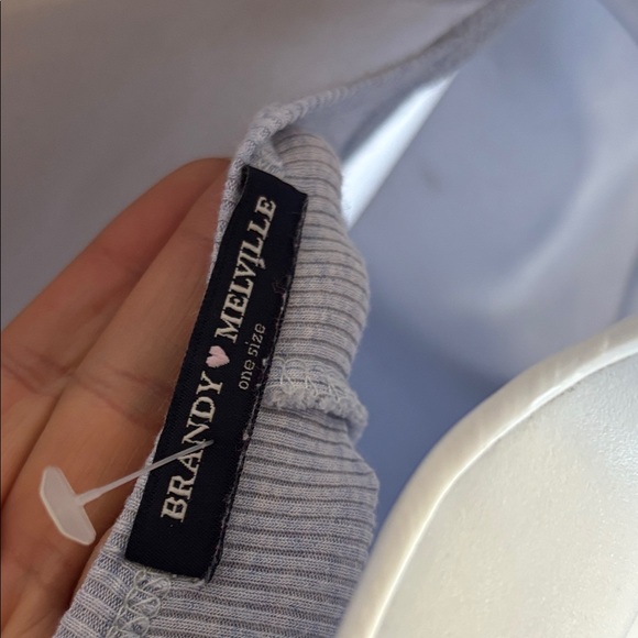 Brandy Melville Light blue Ribbed Tank Top - Picture 2 of 3